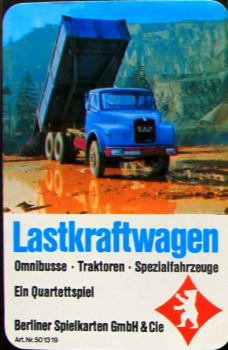 Berliner Spielkarten "Lastkraftwagen" 1972 Cardgame (10505)